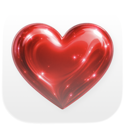 HealthTac app icon, a red heart