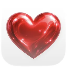 HealthTac app icon, a red heart